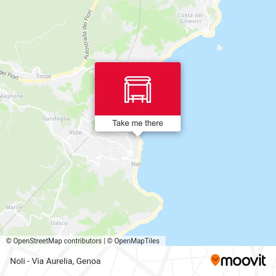 Noli - Via Aurelia map