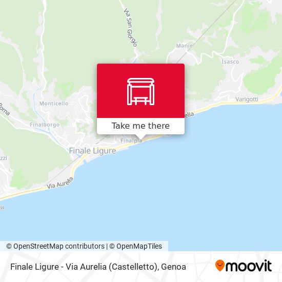 Finale Ligure - Via Aurelia (Castelletto) map