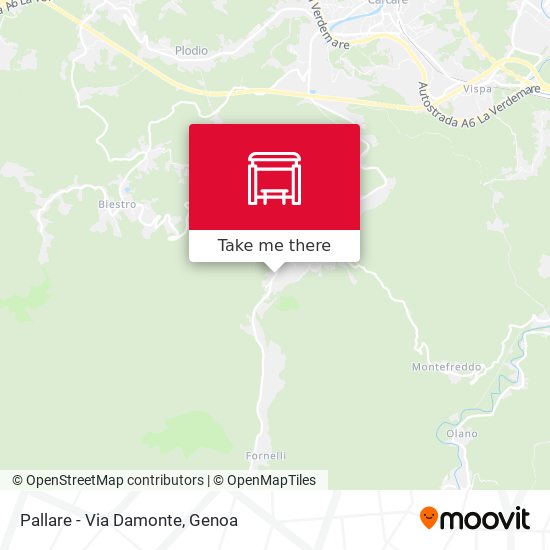 Pallare - Via Damonte map