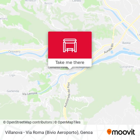 Villanova - Via Roma (Bivio Aeroporto) map