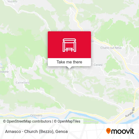 Arnasco - Church (Bezzo) map
