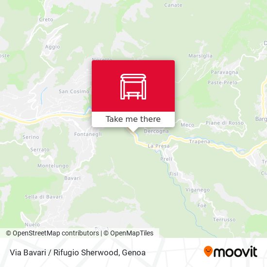 Via Bavari / Rifugio Sherwood map