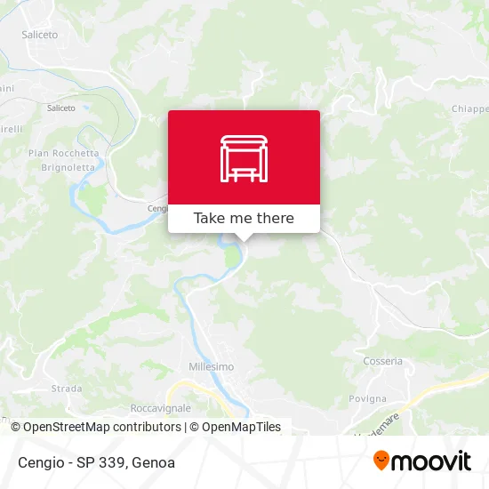 Cengio - SP 339 map