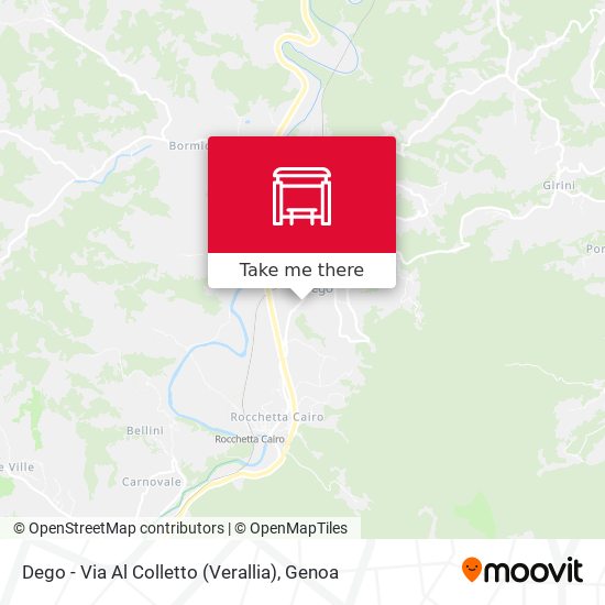 Dego - Via Al Colletto (Verallia) map