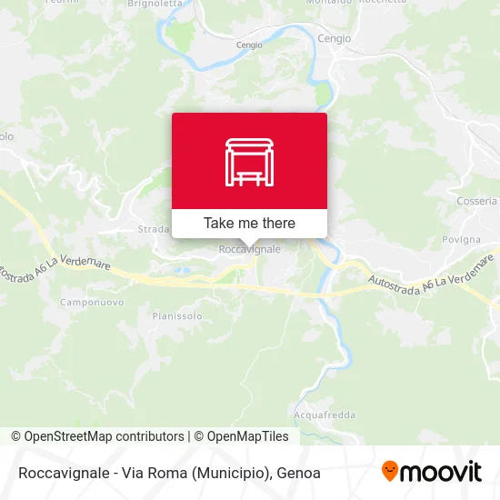 Roccavignale - Roma Street (Town Hall) map