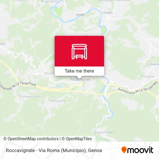 Roccavignale - Roma Street (Town Hall) map