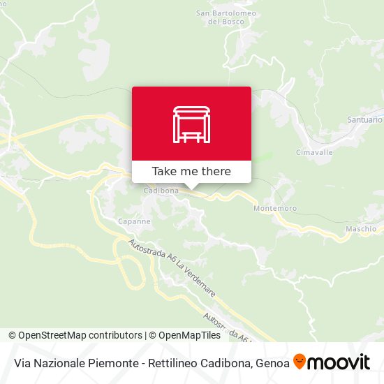 Via Nazionale Piemonte - Rettilineo Cadibona map