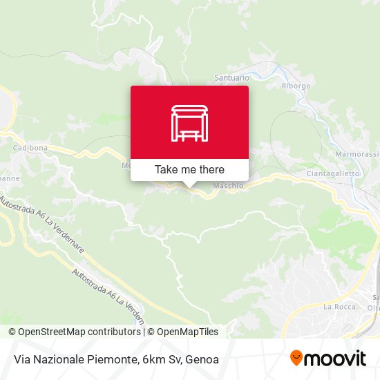 Via Nazionale Piemonte, 6km Sv map