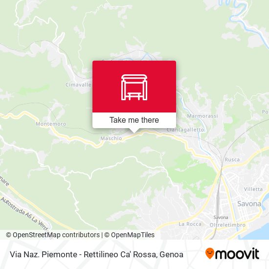 Via Naz. Piemonte - Rettilineo Ca' Rossa map