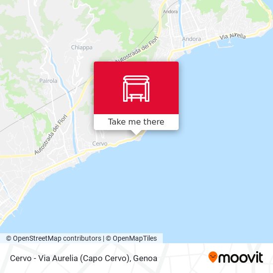 Cervo - Via Aurelia (Capo Cervo) map