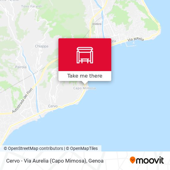 Cervo - Via Aurelia (Capo Mimosa) map