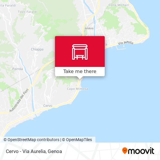 Cervo - Via Aurelia map
