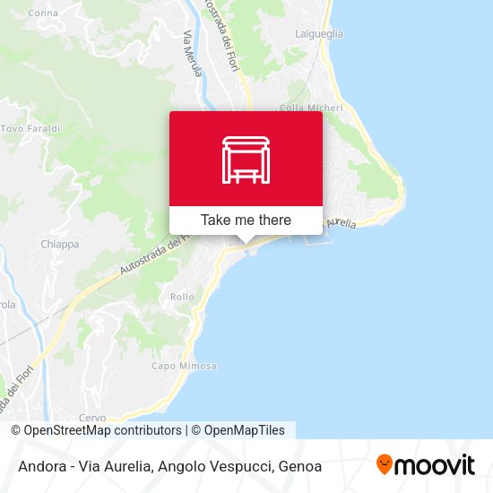 Andora - Via Aurelia, Angolo Vespucci map