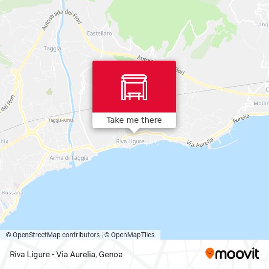 Riva Ligure - Via Aurelia map