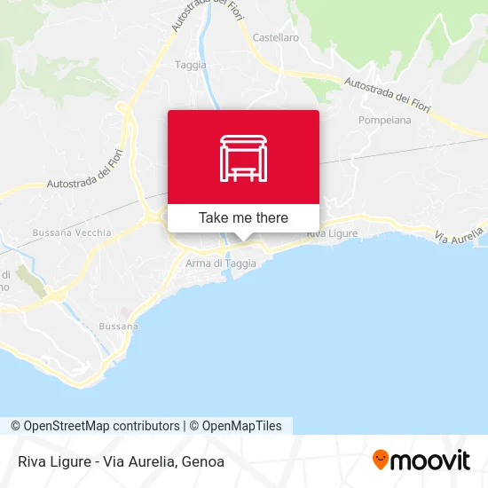 Riva Ligure - Aurelia Road map
