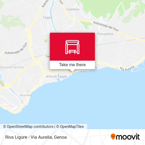 Riva Ligure - Aurelia Road map