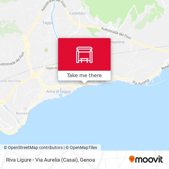 Riva Ligure - Via Aurelia (Casai) map