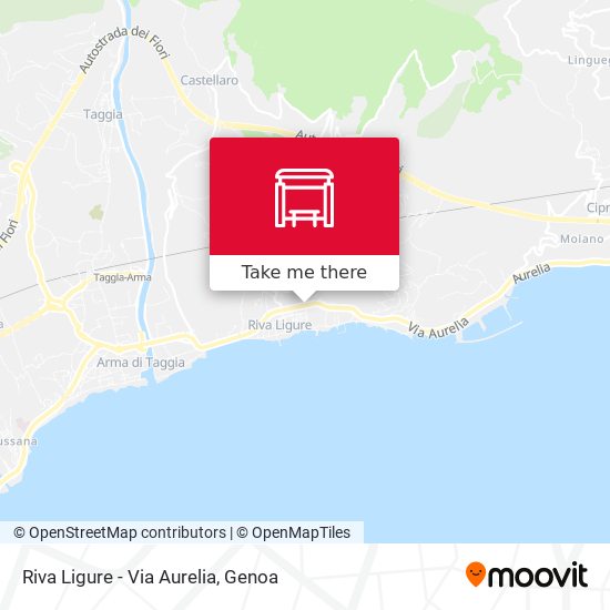 Riva Ligure - Via Aurelia map