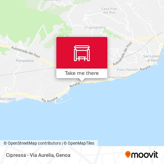 Cipressa - Via Aurelia map