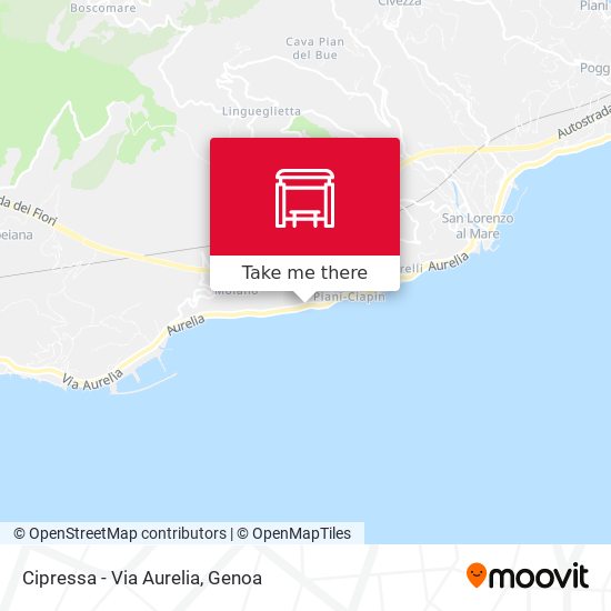 Cipressa - Via Aurelia map