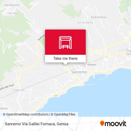 Sanremo Via Galilei Fornace map