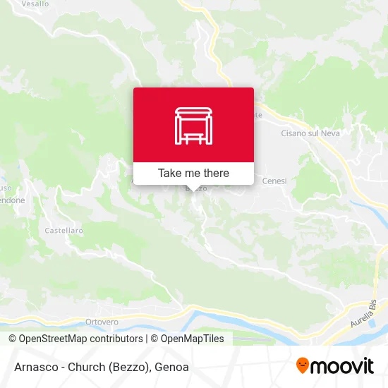 Arnasco - Church (Bezzo) map