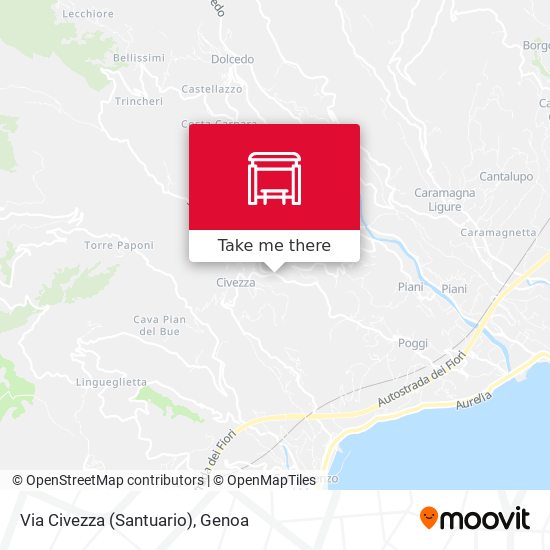 Via Civezza (Santuario) map