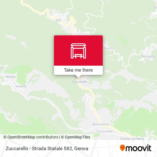Zuccarello - Strada Statale 582 map