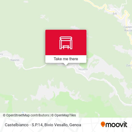 Castelbianco - S.P.14, Bivio Vesallo map
