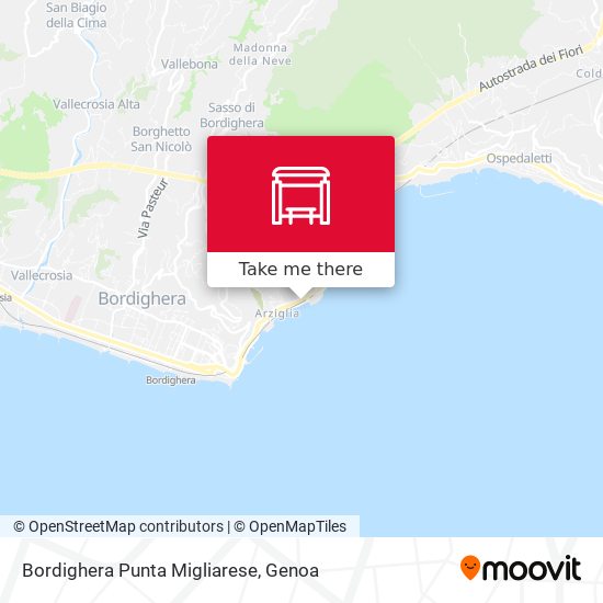 Bordighera Punta Migliarese map