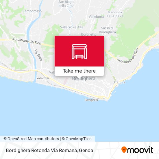 Bordighera Rotonda Via Romana map