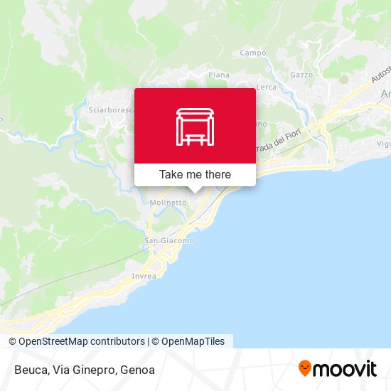 Beuca, Via Ginepro map