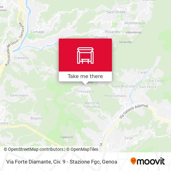 Via Forte Diamante, Civ. 9 - Stazione Fgc map