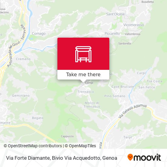 Via Forte Diamante, Bivio Via Acquedotto map