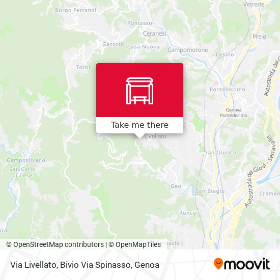Via Livellato, Bivio Via Spinasso map