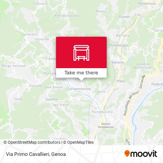 Via Primo Cavallieri map