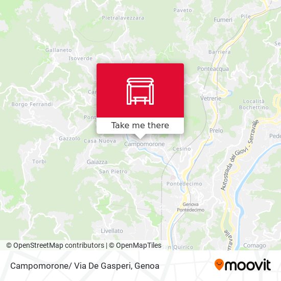 Campomorone/ Via De Gasperi map