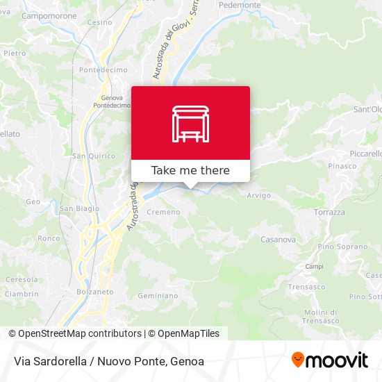Via Sardorella / Nuovo Ponte map