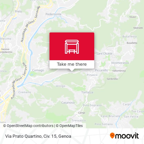 Via Prato Quartino, Civ. 15 map