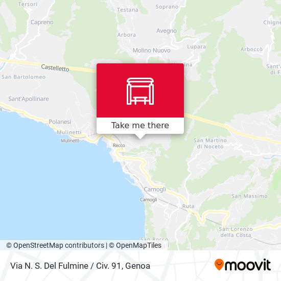 Via N. S. Del Fulmine / Civ. 91 map