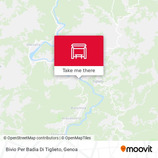 Bivio Per Badia Di Tiglieto map