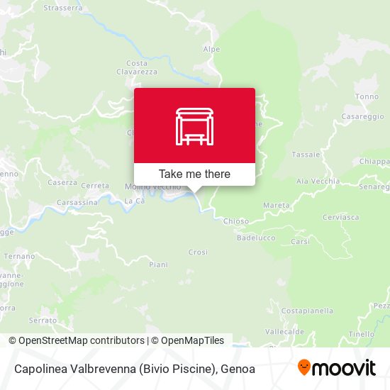 Capolinea Valbrevenna (Bivio Piscine) map