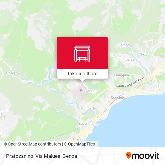 Pratozanino, Via Maluea map