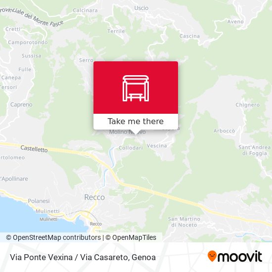 Via Ponte Vexina / Via Casareto map