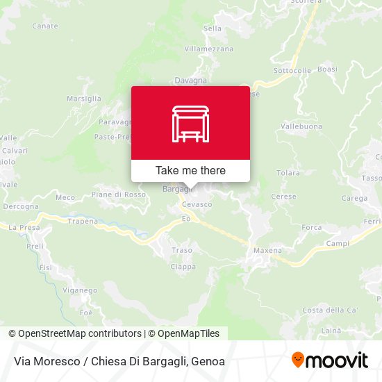 Via Moresco / Chiesa Di Bargagli map