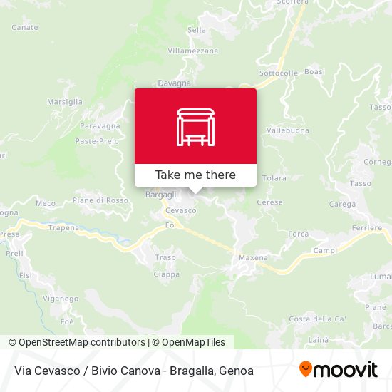 Via Cevasco / Bivio Canova - Bragalla map