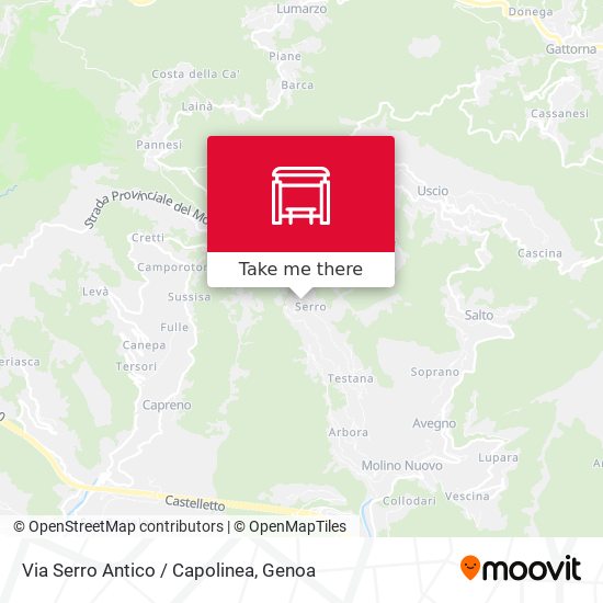 Via Serro Antico / Capolinea map