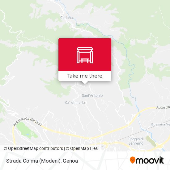 Strada Colma (Modeni) map