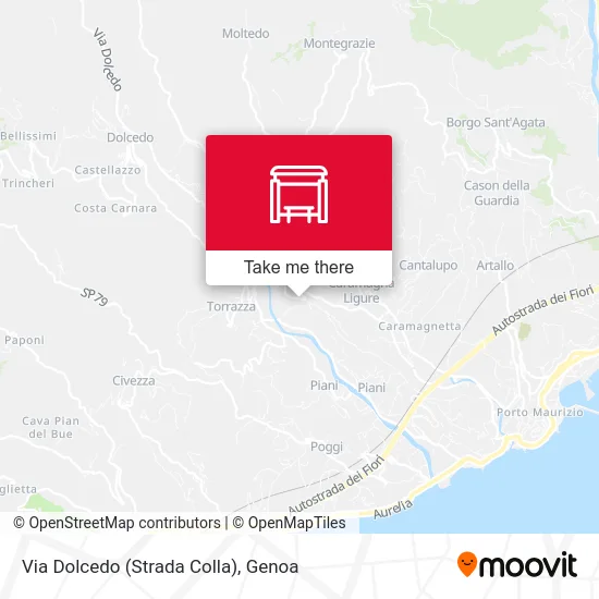 Via Dolcedo (Colla Road) map