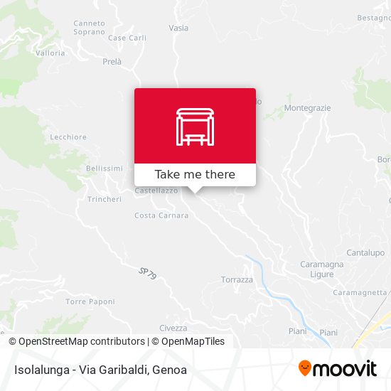 Isolalunga - Via Garibaldi map